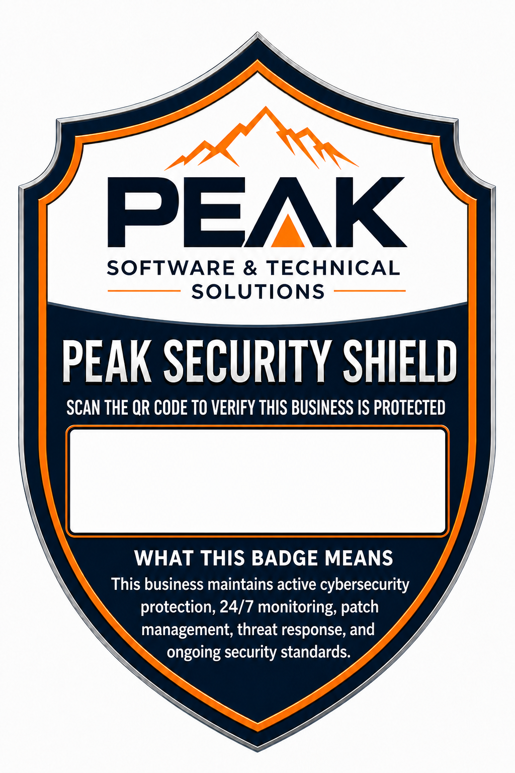 Peak Security Shield customer verification badge